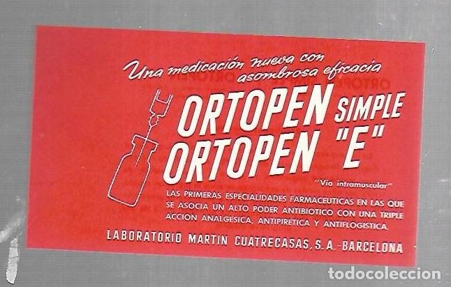 Catalogues publicitaires: PUBLICIDAD. FARMACIA. ORTOPEN SIMPLE ORTOPEN E. LABORATORIO MARTIN CUATRECASAS. VER
