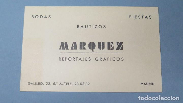 Catalogues publicitaires: TARJETA PUBLICITARIA. FOTOGRAFO MARQUEZ. MADRID