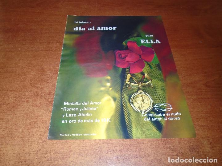 Cat&aacute;logos publicitarios: PUBLICIDAD EN PRENSA DE 1969: MEDALLA DEL AMOR ROMEO Y JULIETA Y LAZO ABEL&Iacute;N.