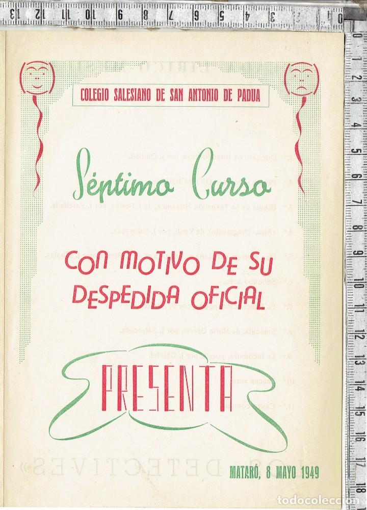Cat&aacute;logos publicitarios: FOLLETO OBRA TEATRAL COLEGIO SALESIANO DE SAN ANTONIO DE PADUA - MATARO-1949.