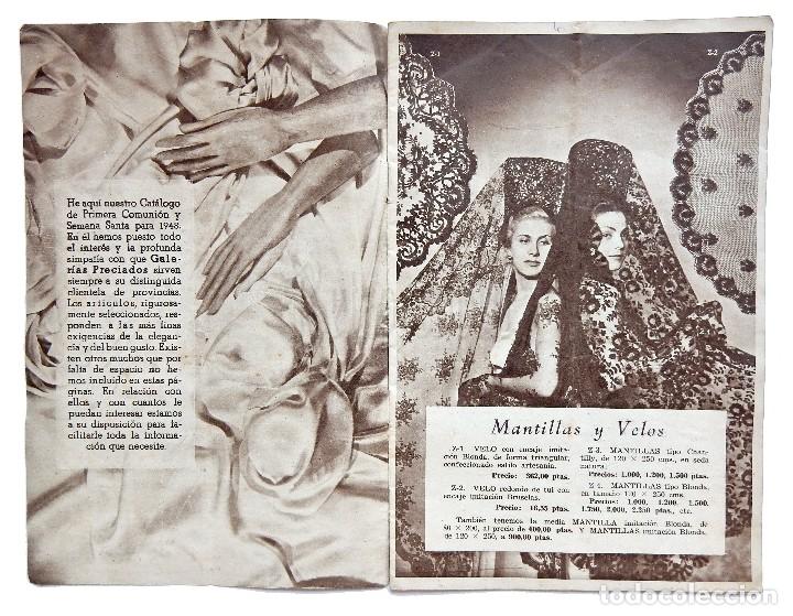 Catálogos publicitarios: CATÁLOGO DE SEMANA SANTA GALERÍAS PRECIADOS, MANTILLAS, TRAJES COMUNIÓN...CARMEN SEVILLA MADRID 1948 - Foto 2 - 127882763