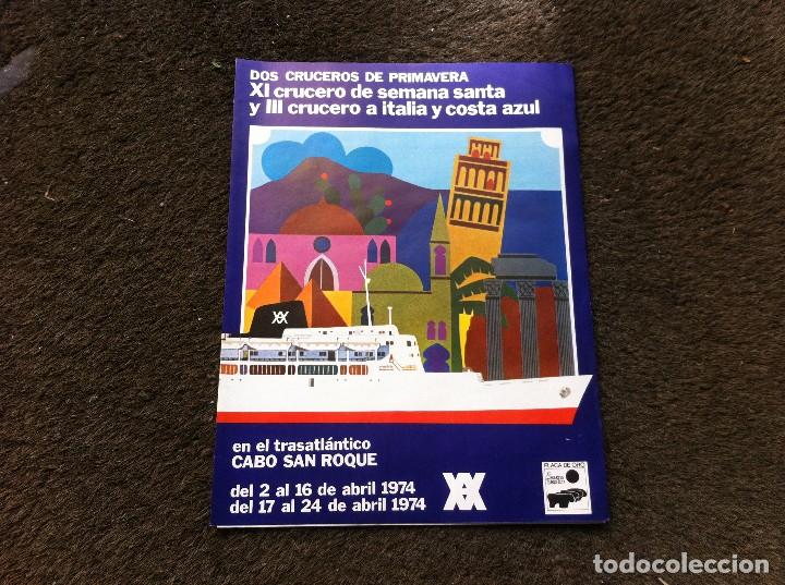 Cat&aacute;logos publicit&aacute;rios: CAT&Aacute;LOGO PUBLICITARIO) DOS CRUCEROS DE PRIMAVERA EN EL TRASATL&Aacute;NTICO CABO SAN ROQUE. 1974