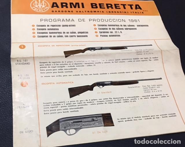 Cat&aacute;logos publicitarios: catalogo de 1961 de armas beretta escopetas carabinas y pistolas automaticas