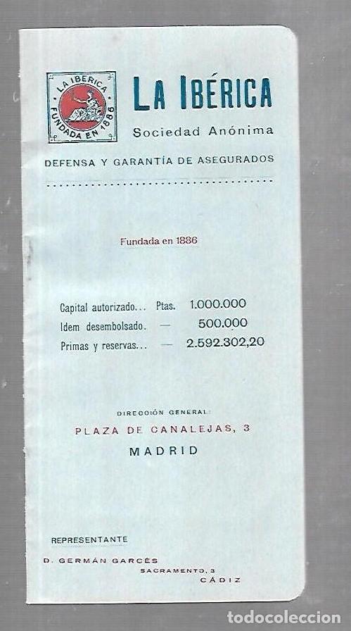 Werbekataloge: CATALOGO. SEGUROS LA IBERICA. MADRID. BENEFICIOS DE SUS SEGUROS Y ASEGURADOS POR PROVINCIAS. VER
