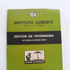 Catálogos publicitarios: CATALOGO PRODUCTOS 1948. INSTITUTO LLORENTE. SECCION DE VETERINARIA