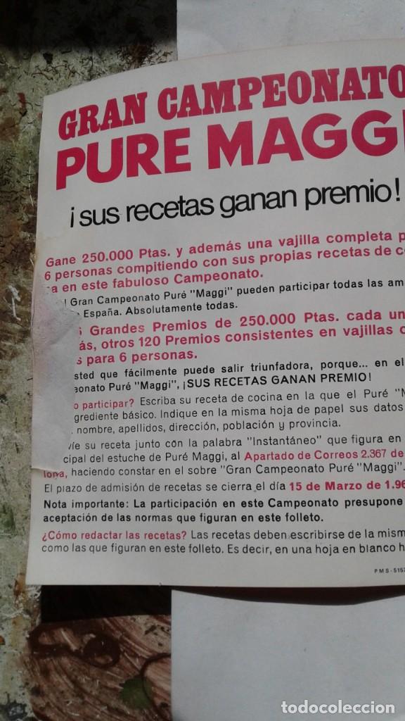 Advertising Catalogs: recetario cocina triptico campeonato pure Maggi receta Candido Segovia 12 x 15 cms-VER FOTOS