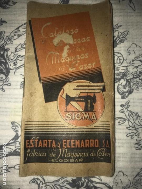 Cat&aacute;logos publicitarios: ANTIGUO CAT&Aacute;LOGO PIEZAS M&Aacute;QUINAS COSER SIGMA
