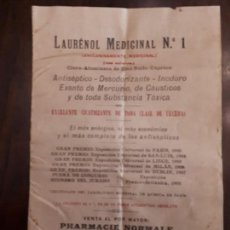 Catálogos publicitarios: FOLLETO MEDICAMENTO LAURENOL MEDICINAL Nº1. PARÍS. FARMACIA. MEDICINA.
