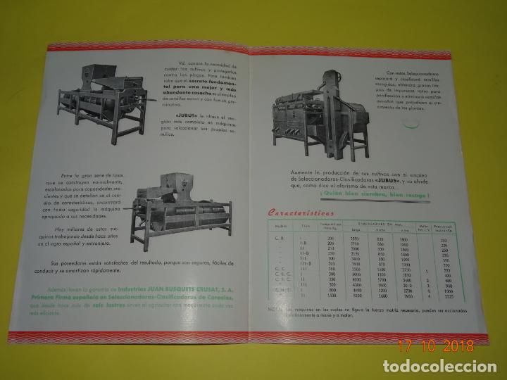Cat&aacute;logos publicitarios: Cat&aacute;logo Publicitario Seleccionadoras Clasificadoras de Cereales JUBUS Juan Busquets de REUS 1950s.