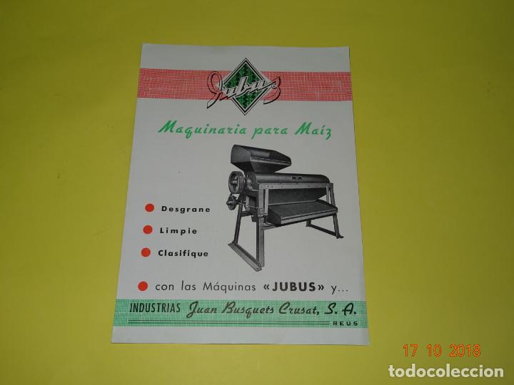 Cat&aacute;logos publicitarios: Cat&aacute;logo Publicitario Maquinaria para Maiz JUBUS Juan Busquets de REUS 1950s.