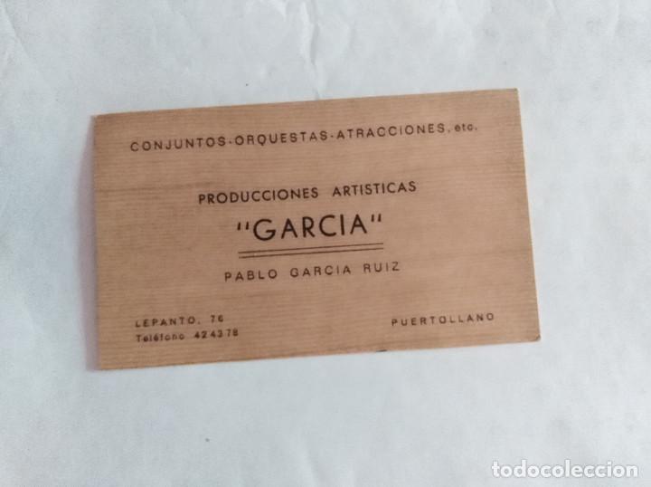 Cat&aacute;logos publicitarios: tarjeta 8 x 14 cm puertollano ciudad real producciones artisticas garcia pablo orquestas
