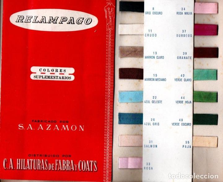 Cat&aacute;logos publicit&aacute;rios: FOLLETO MUESTRARIO TEXTIL HILATURAS FABRA Y COATS REL&Aacute;MPAGO COLORES COMPLEMENTARIOS