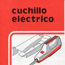 Catálogos publicitarios: MOULINEX- CUCHILLO ELÉCTRICO-DIPTICO- 13 X 21 CATÁLOGO