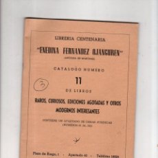 Catálogos publicitarios: CATALOGO DE LIBROS RAROS, CURIOSOS, EDICIONES AGOTADAS Y OTROS MODERNOS INTERESANTES. 1965. LEER.