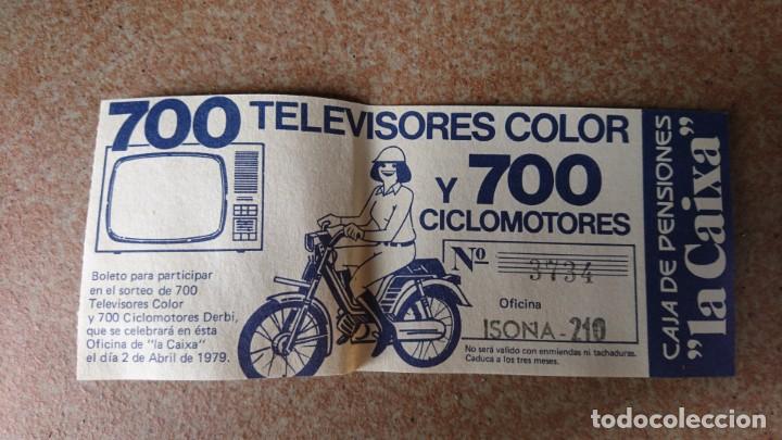 Cat&aacute;logos publicitarios: Triptico sorteo caja de pensiones La Caixa I 5 boleto sorteo. - Foto 6