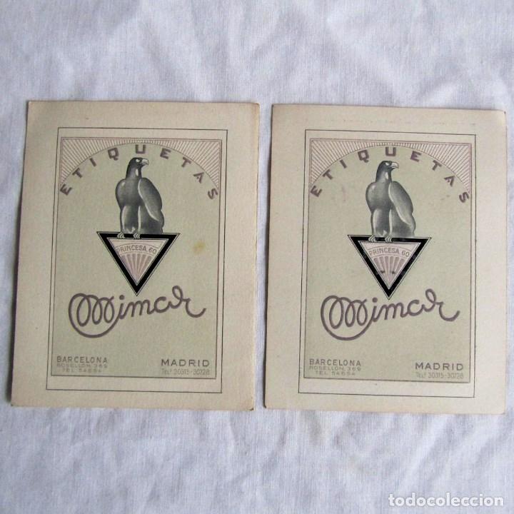 Catalogues publicitaires: 2 tarjetas con publicidad de Etiquetas Mimar