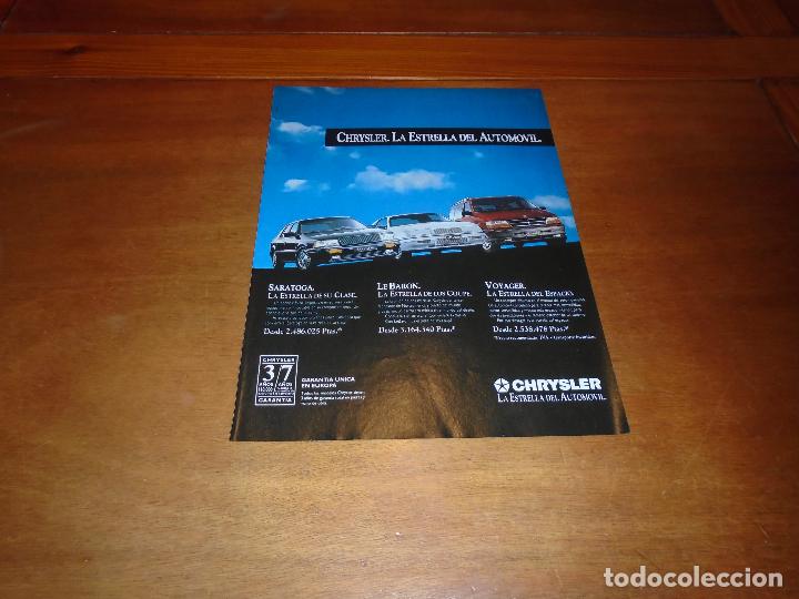 Cat&aacute;logos publicitarios: PUBLICIDAD PRENSA 1992: CHRYSLER SARATOGA, LE BARON Y VOYAGER.