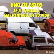 Catálogos publicitarios: FURGONETAS RENAULT. UNO DE ESTOS ES EL VEHÍCULO MÁS RENTABLE DE SU VIDA. MADRID, 1987