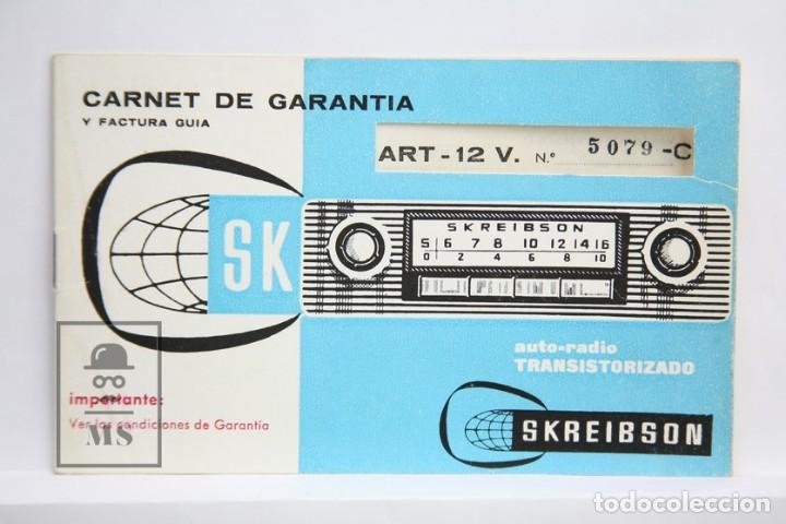 Cat&aacute;logos publicit&aacute;rios: Carnet de Garantia / Factura Gu&iacute;a - Auto-radio SK / Skreibson - A&ntilde;o 1967