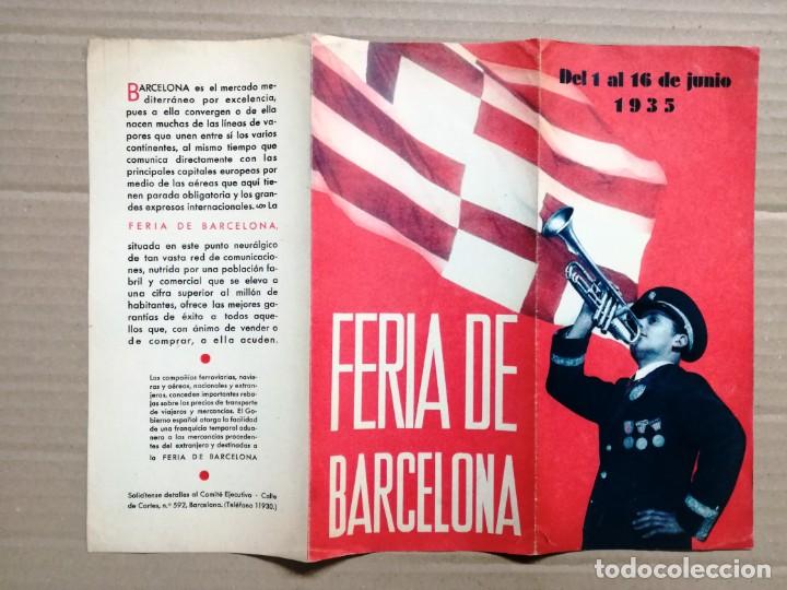 Cat&aacute;logos publicitarios: TRIPTICO DE LA FERIA DE BARCELONA - DEL 1- 16 DE JUNIO DE 1935 - Foto 2