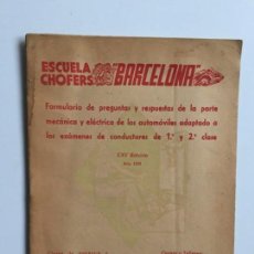 Catálogos publicitarios: ESCUELA CHOFERS BARCELONA 1959