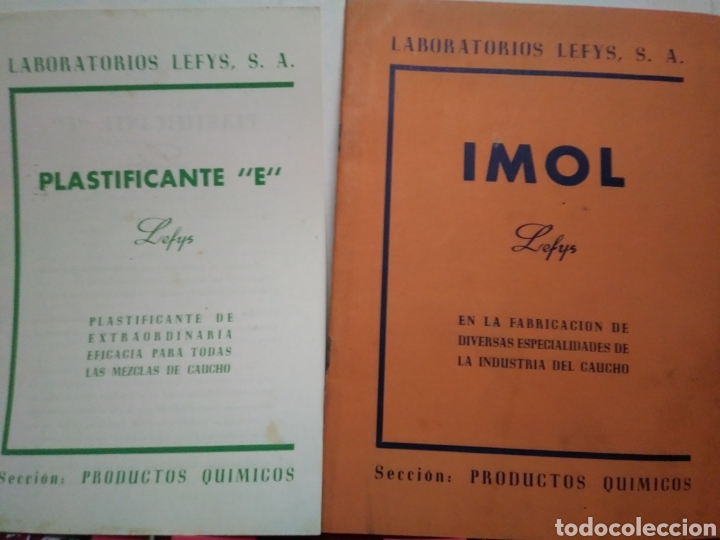 Advertising Catalogs: LABORATORIOS LEFYS. IMOL. INDUSTRIAS DEK CAUCHO. BARCELONA.