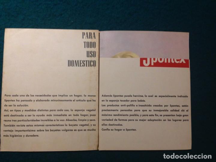 Cat&aacute;logos publicitarios: SPONTEX - TRIPTICO CON PRODUCTOS - A&Ntilde;OS 60 - Foto 2