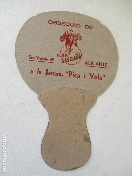 Cat&aacute;logos publicit&aacute;rios: ANTIGUO PAY PAY CON PROPAGANDA DE:RECLAMOS GASCU&Ntilde;ANA Y BARRACA PICA I VOLA- ALICANTE-18X12  CM. S/F