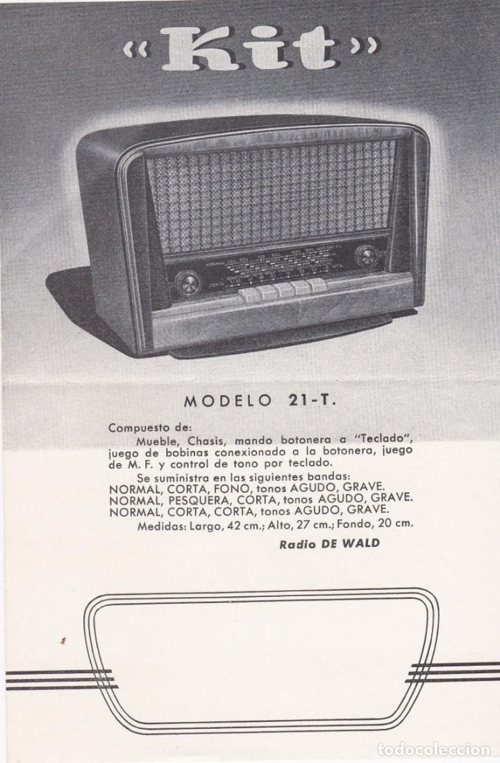 Werbekataloge: folleto publicitario kit modelo 21-t radio de wald