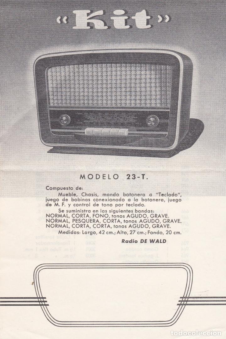 Werbekataloge: folleto publicitario kit modelo 23-t radio de wald