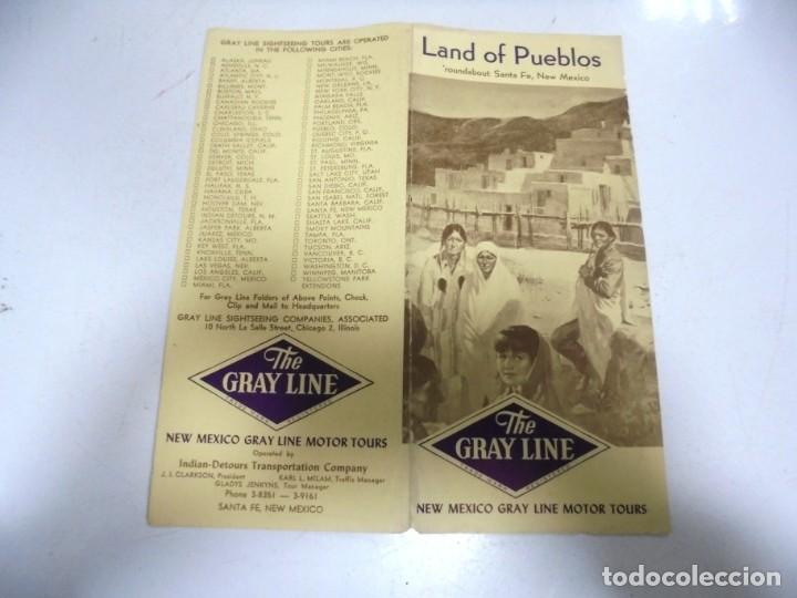Werbekataloge: DIPTICO PUBLICITARIO. LAND OF PUEBLOS 'ROUNDABOUT SANTA FE, NEW MEXICO. THE GRAY LINE.