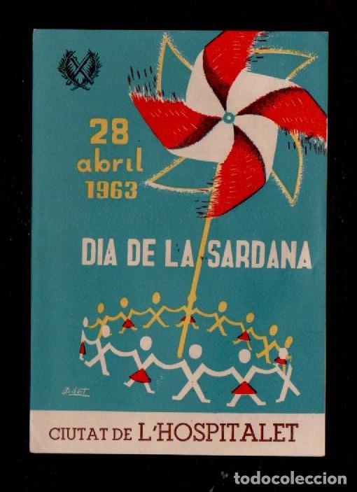 Cat&aacute;logos publicitarios: C2-76 HOSPITALET Folleto Publicitario del dia de LA SARDANA 28 Abril 1963 Ilustrador J.Gibert