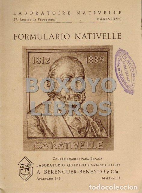 Catalogues publicitaires: Formulario Nativelle. Concesionario para Espa&ntilde;a: Auber, Laboratorio...de A. Berenguer Beneyto