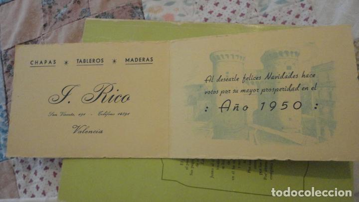Advertising Catalogs: ANTIGUA TARJETA FELICITACION RICO. CHAPAS-TABLEROS-MADERAS VALENCIA 1950