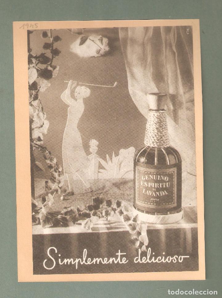 Catalogues publicitaires: Perfumeria Juper Barcelona, Genuino espiritu de Lavanda. 1945. 13 x 20 cms. Vell i Bell