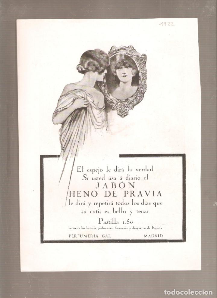 Cat&aacute;logos publicit&aacute;rios: Perfumeria, jabon Heno de Pravia. Gal. 1920. 18 x 24 cms. Vell i Bell