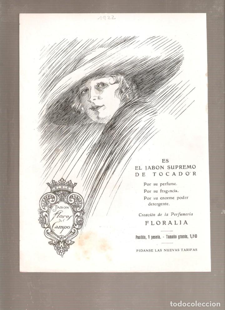 Cat&aacute;logos publicitarios: Perfumeria, jabon FLORES del CAMPO.. 1922. 18 x 24 cms. Vell i Bell