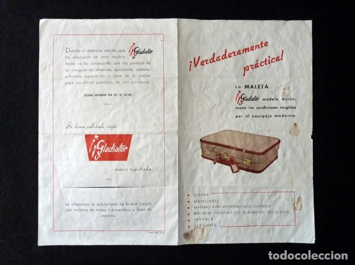 Cat&aacute;logos publicitarios: ANTIGUA PUBLICIDAD ORIGINAL MALETAS GLADIATOR. A&Ntilde;OS 60