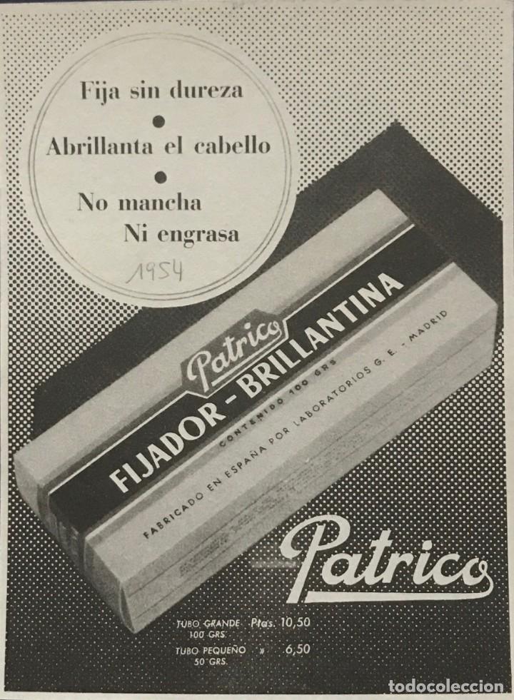 Advertising Catalogs: 1954 PUBLICIDAD FIJADOR BRILLANTINA PATRICO.