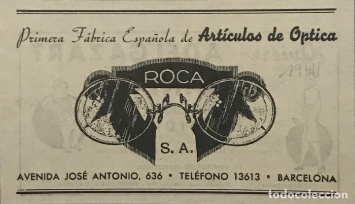 1941 Publicidad articulos de óptica Roca 18,2x25 cm