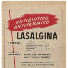 Catálogos publicitarios: PUBLICIDAD FARMACÉUTICA: LASALGINA, ANTIBIOTICO Y ANTITERMICO (AÑOS 60)