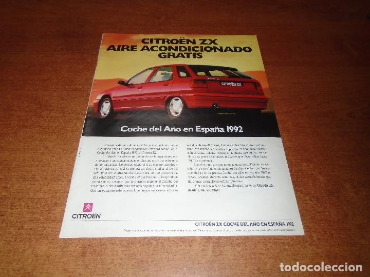 Cat&aacute;logos publicitarios: PUBLICIDAD EN PRENSA 1992: CITROEN ZX