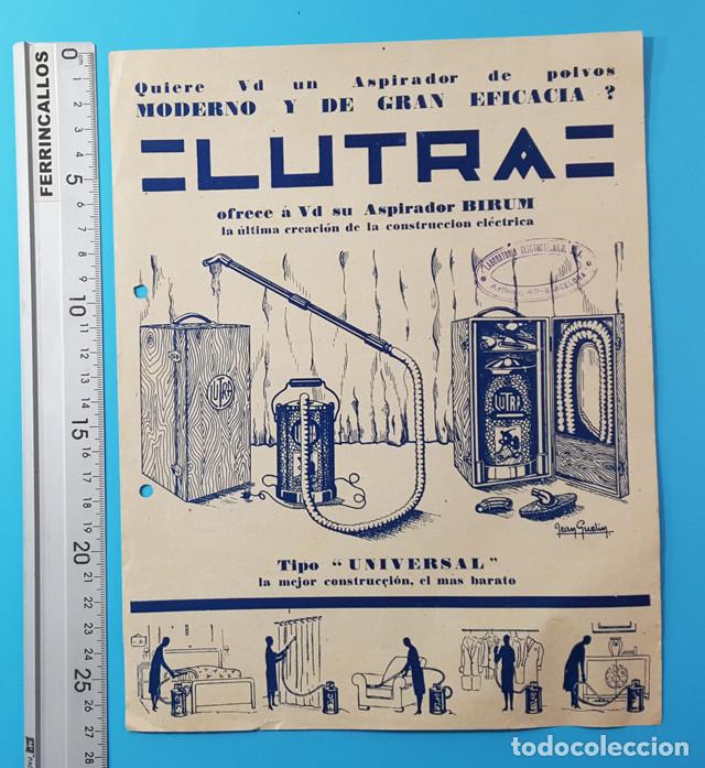 Werbekataloge: FOLLETO ASPIRADOR DE POLVOS LUTRA ASPIRADOR BIRUM 27 X 21 CM SELLO LA LABORATORIO ELECTRONICOS BCN