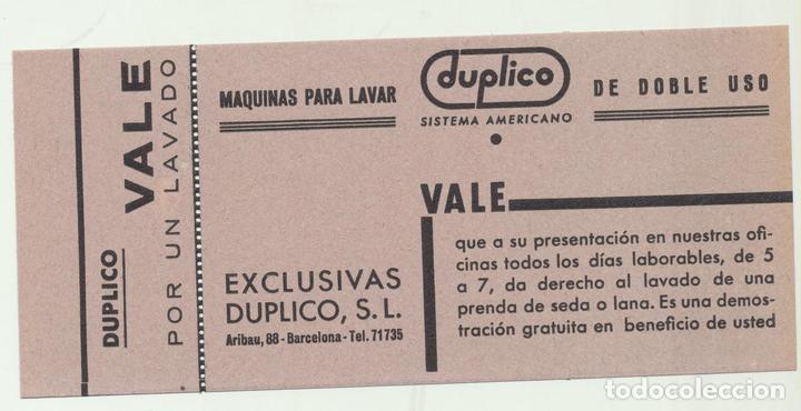 Werbekataloge: Vale por Un Lavado (7x16) Maquinas de Lava Duplico. 1933