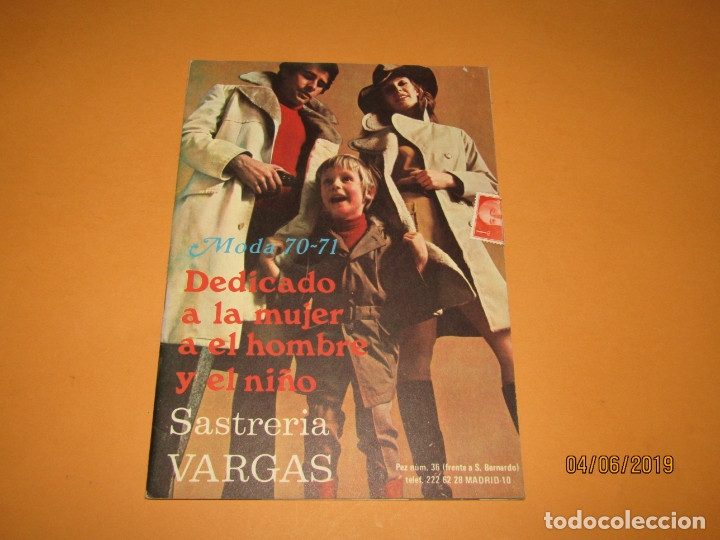 Cataloghi pubblicitari: Antiguo Cat&aacute;logo de Moda Mujer Hombre y Ni&ntilde;o de Satreria VARGAS de Madrid - A&ntilde;o 1970-71