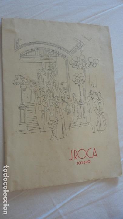 Cat&aacute;logos publicitarios: ANTIGUA TARJETA FELICITACION.J.ROCA JOYERO.BARCELONA 1954