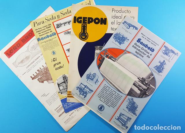 Werbekataloge: LOTE ANTIGUOS 4 FOLLETOS MAQUINARIA Y LAVADO TEXTIL, HAUBOLD, IGEPON, LORD BROTHERS, MUY RAROS