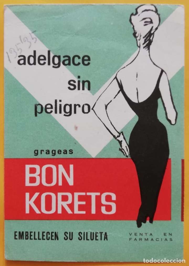 Advertising Catalogs: Tarjeta Bon Korets producto para adelgazar. A&ntilde;os 60