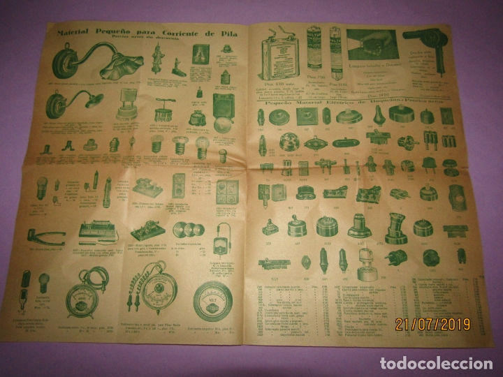 Catalogues publicitaires: Antiguo Cat&aacute;logo de Peque&ntilde;o Material El&eacute;ctrico y L&aacute;mparas de L&Aacute;MPARAS MARCA D.A.V.