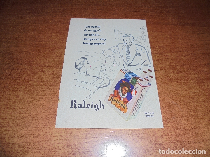 Cat&aacute;logos publicitarios: PUBLICIDAD 1951: CIGARROS RALEIGH HECHO EN M&Eacute;XICO